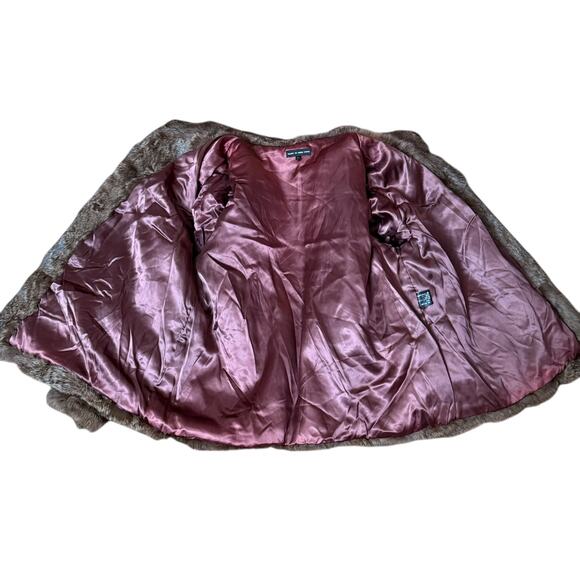 Vintage 100% Rabbit Fur Jacket Size Large Long Sleeves Fully Lined - Picture 8 of 9